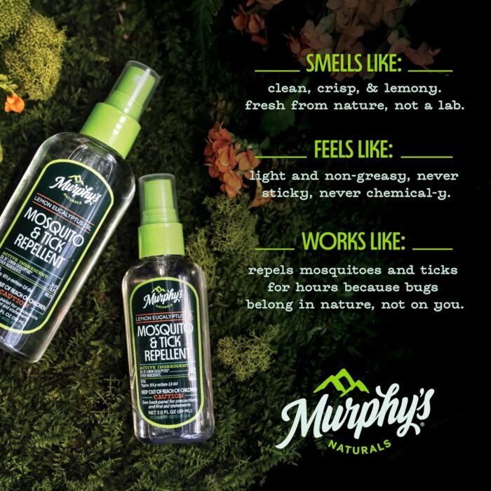 Murphy's Naturals Mosquito & Tick Bug Repellent Spray, Father's Day Gift for Dad, Oil of Lemon Eucalyptus for Skin + Outdoor Gear, DEET-Free, 4oz Pump, 2-Pack - Image 2