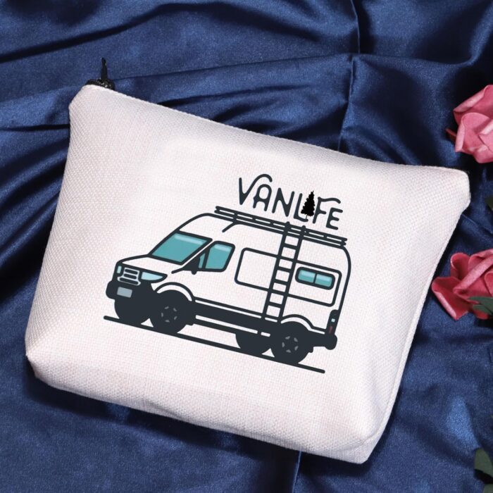 POFULL Camper life Cosmetic Bag Traveller Gift Nature Lover Camper Lovers Gift Van Enthusiast Gift (Van life bag) - Image 6
