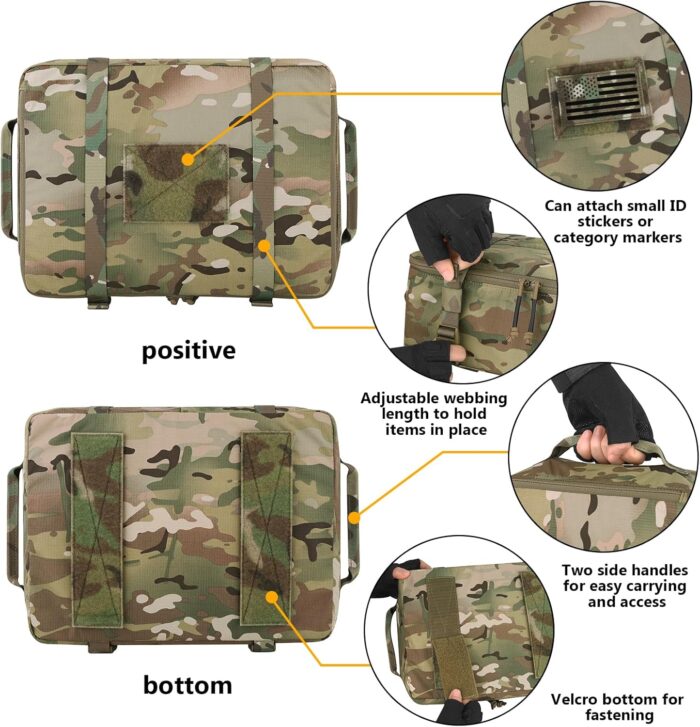 PETAC GEAR 4 PCS Tactical Modular Packing Cubes with Waterproof Material, Large Capacity Storage Bag, Easy Clean Outdoor Travel Organize Storage Pouches Bags (MC) - Image 7
