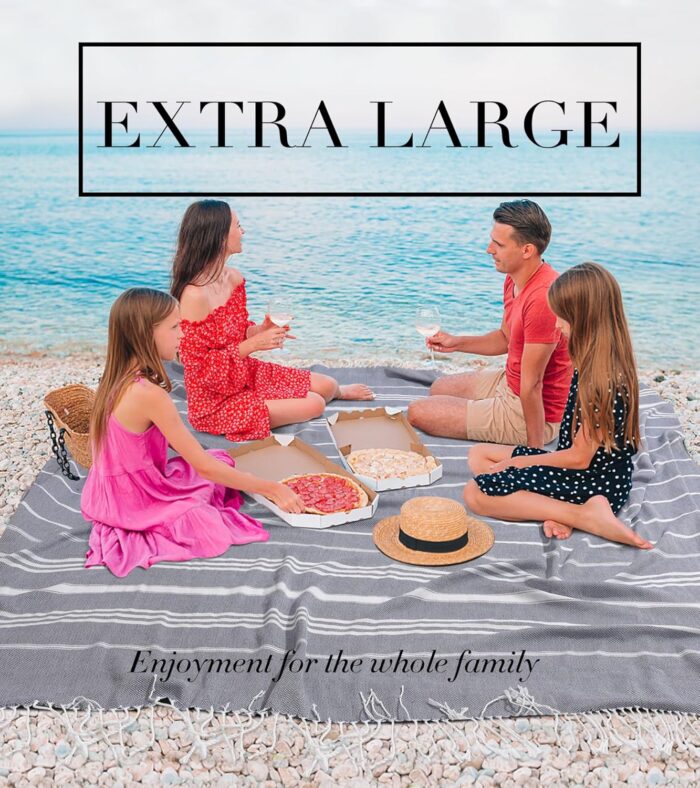 Giant Turkish Beach Towel Extra Large Throw Blanket Carnival Cruise Ship Essentials Yoga Mat Plane Must Haves Accessories Outdoor Campfire Glamping Rv Car Seat Western Natural Life Truck Necessities - Image 4