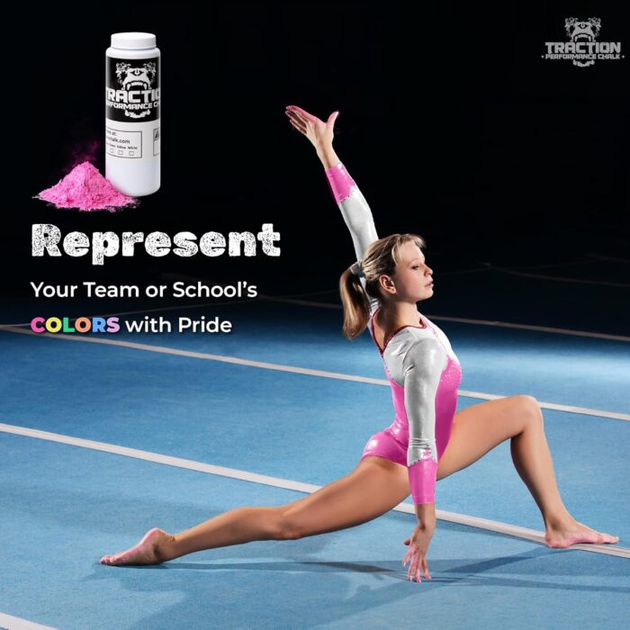 Traction Performance Colored Gym Chalk | Powder Chalk for Gymnastics, Rock Climbing, Weight Lifting & Workouts - Firm Grip Soft Chalk Lifting Powder in Vibrant Colors - Made in USA | 8 oz. - Image 4