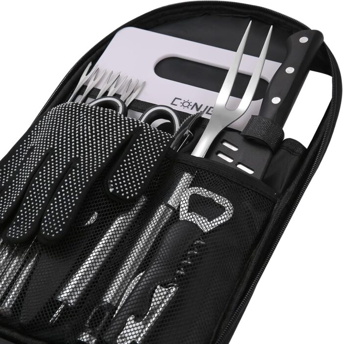 Camping Cookware Storage Bag - Camping Cooking Utensils Set Bag Camping Tool Portable Storage Bag Suitable for Knife, Fork, Spoon, Chopping Board, Chef's Knife,Kitchenware Storage - Image 8
