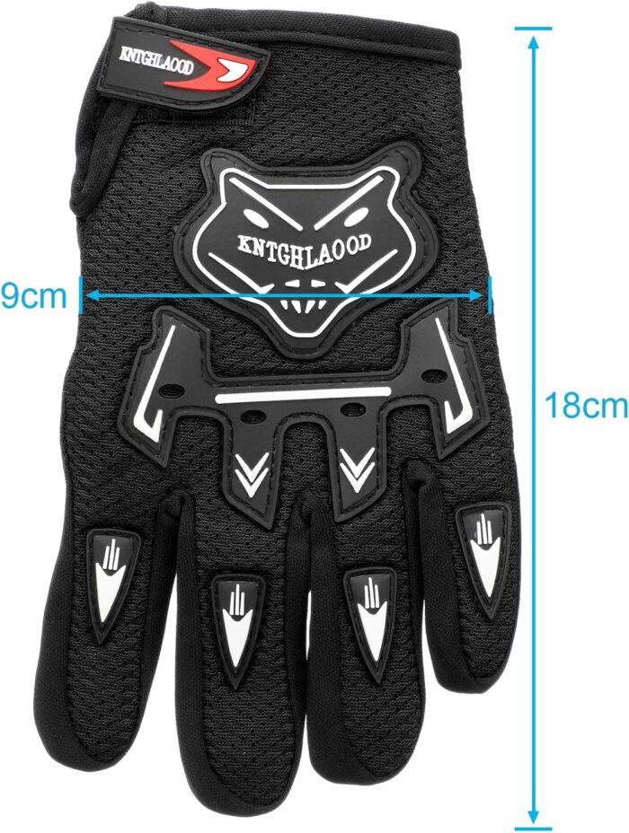 Frienda Motorcycle Gloves Riding Dirty Bike Gloves Racing Winter Power Sports Supplies for Riding Cycling Hiking Outdoor(Black,7.09 x 3.55 Inches) - Image 2
