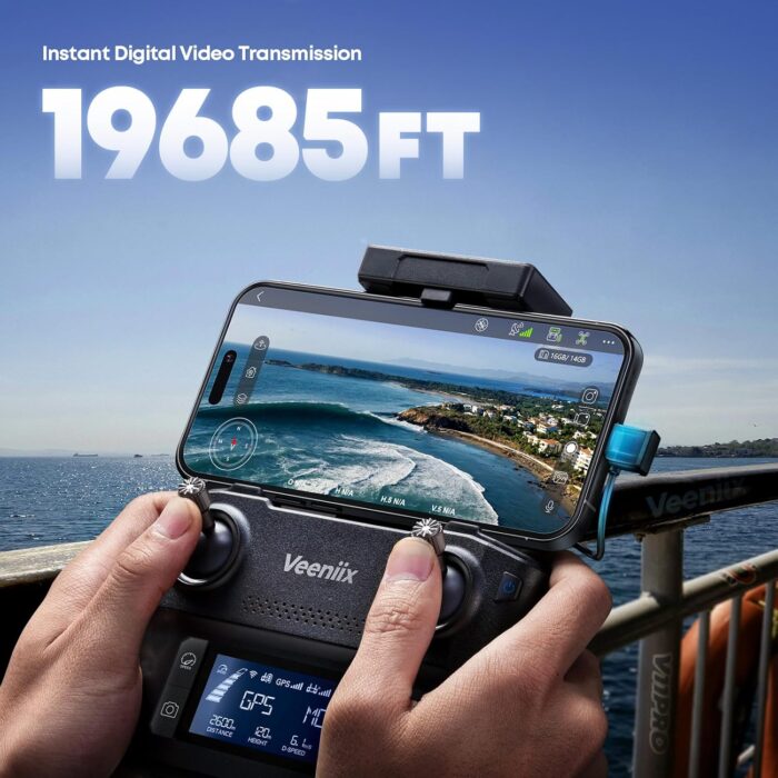 V11PRO Drone with 8K Camera for Adults, 3-Axis Gimbal Drones with 4K/30fps Video, 1/2 CMOS Sensor, 80min Flight Time with 2 Batteries, 6KM Video Transmission Quadcopter, Professional Drone - Image 5