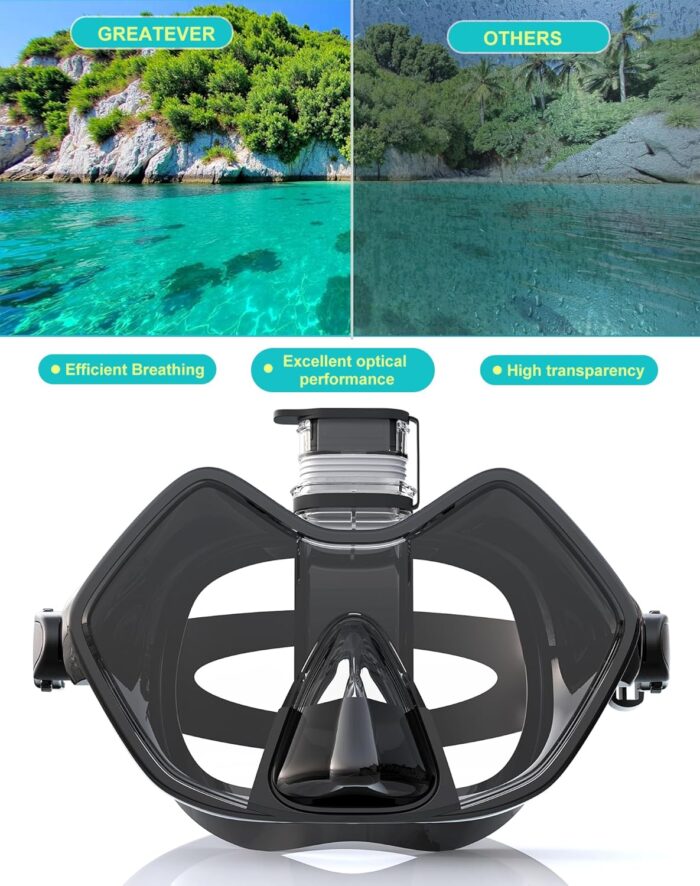 Greatever Half Face Diving Mask, Innovative with Nose Breathing, Comfortable & Breathable Fit,Detachable Breathing Tube,and Home Water Sports - Image 4