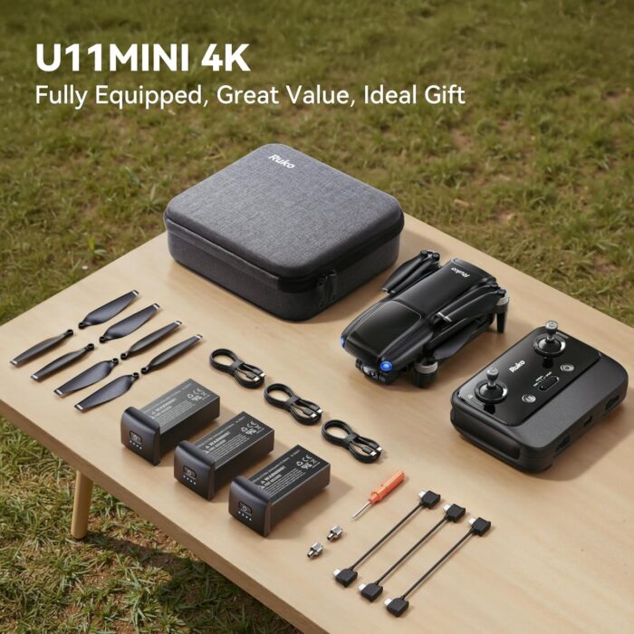 Ruko U11MINI 4K, Drones with Camera for Adults 4K Video 8K Photo, Under 249g, 3-Axis Gimbal EIS, 20000ft FPV Transmission, AI Takeoff/Landing, Auto Return, GPS with Beeper, Beginner (96-Min Flight) - Image 5