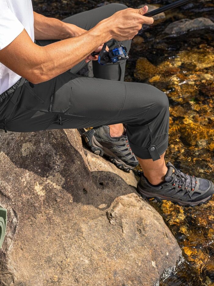 Moosehill Men's Hiking Cargo Pants Lightweight Water-Resistant Quick Dry for Tactical Work Fishing Golf Travel Outdoor Casual - Image 7