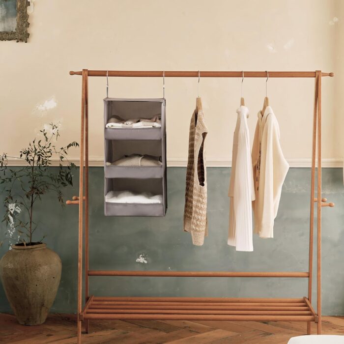 GRANNY SAYS 3-Shelf Hanging Closet Organizer and Storage, Collapsible Hanging Closet Shelves, Hanging Organizer for Closet & RV, Gray, 29 ½" H X 12" W X 12" D, 1-Pack - Image 2