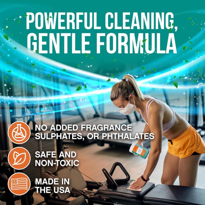 Fitness Equipment Wipes - Cleaning Wipes for Yoga Mats, Pilates Studios, Gyms, Peloton & Cycle Bikes, Spas - Fragrance-Free Wipes Surface Cleaning for Home, Office, Gym 75-Count - Image 4