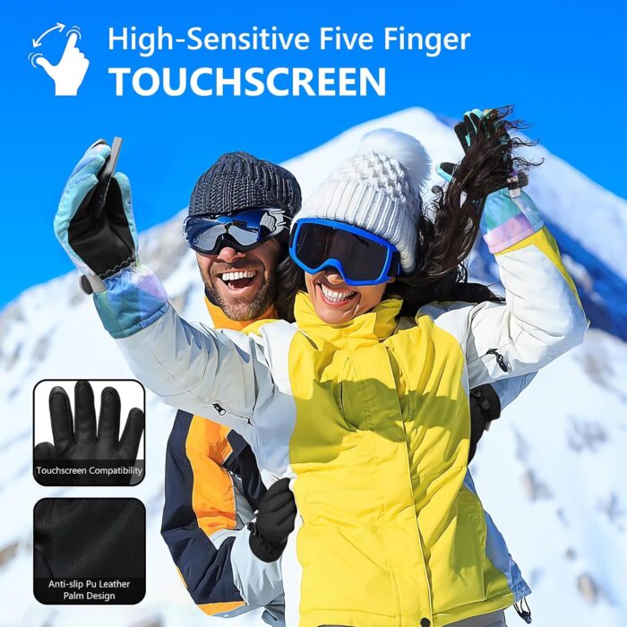 Ski Gloves, Warmest Waterproof and Breathable Snow Gloves for Cold Weather, Fits Both Men & Women,for Parent Child Kids Outdoor - Image 5