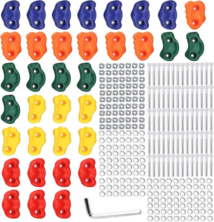 Yaegoo 35 PCS Climbing Holds for Kids, Rock Climbing Holds - Mounting Hardware Included - Climbing Rocks for DIY Rock Climbing Wall