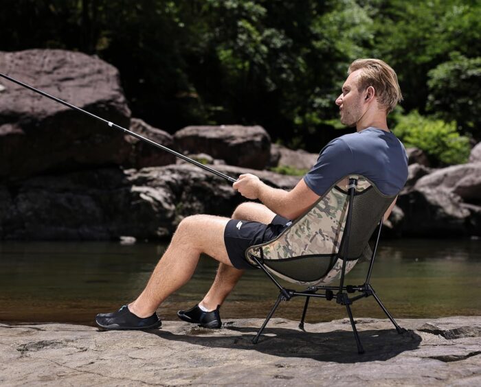 MARCHWAY Ultralight Folding Camping Chair, Heavy Duty Portable Compact for Outdoor Camp, Travel, Beach, Picnic, Festival, Hiking, Lightweight Backpacking (Camo) - Image 2