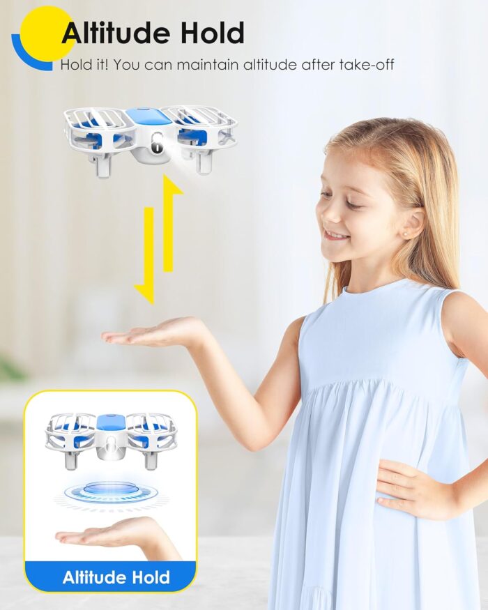 Drone for Kids, Drone with Altitude-Hold, 3D Flip, Circle Fly, Self-Rotation, Headless Mode, 3 Speed Modes, Palm Take-Off, One-Click Landing, Drone for Kids 14+, Beginners, Indoor - Image 3