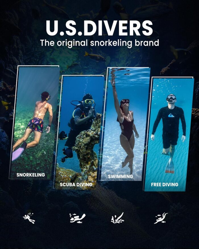 OutdoorMaster x U.S. Divers Admiral Set Adults Snorkeling Mask Fins Gear, Travel Use Scuba Diving Kit with Panoramic View Mask, Dry Top Snorkel, Trek Fins, Portable Bag for Swimming Snorkeling - Image 7