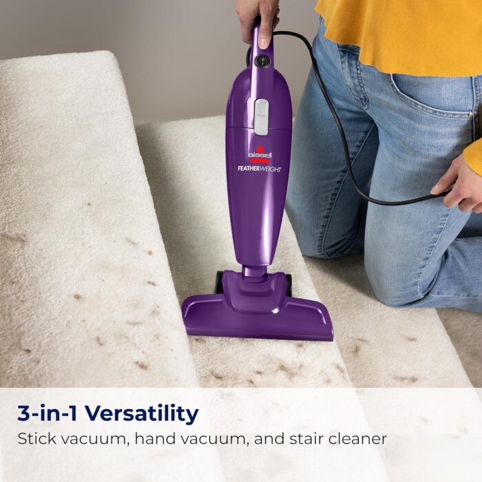 Bissell 20334 Featherweight Stick Vacuum Lightweight Bagless Vacuum, Purple - Image 3