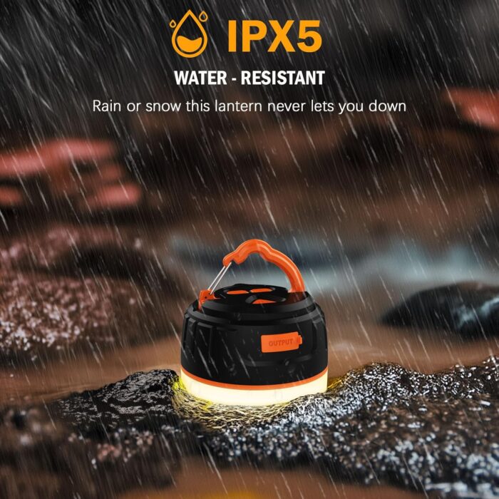 Rechargeable LED Camping Lantern 1000LM, 300H Runtime, 6400mAh, IPX5 Waterproof Tent Light for Camping, Hiking, Power Outages, Home, Emergency Use - Standard Edition,Orange - Image 6