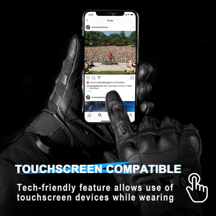 WTACTFUL Rubber Guard Tactical Gloves for Men Touchscreen Airsoft Motorcycle Hunting Outdoor - Image 3