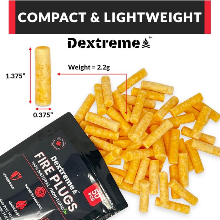 Dextreme Fire Plugs Waterproof Fire Starter for Campfires, Emergencies, Survival, Fire Pits, Grills | 5+ Minute Burn | All Natural | Made in North America - Image 6