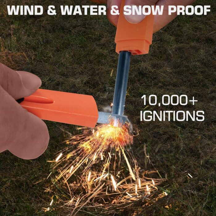 Fire Starter Kit – Lightweight Waterproof Magnesium Ferro Rod with Tinder for Camping, Hiking, Survival – Gift for Men - Image 3