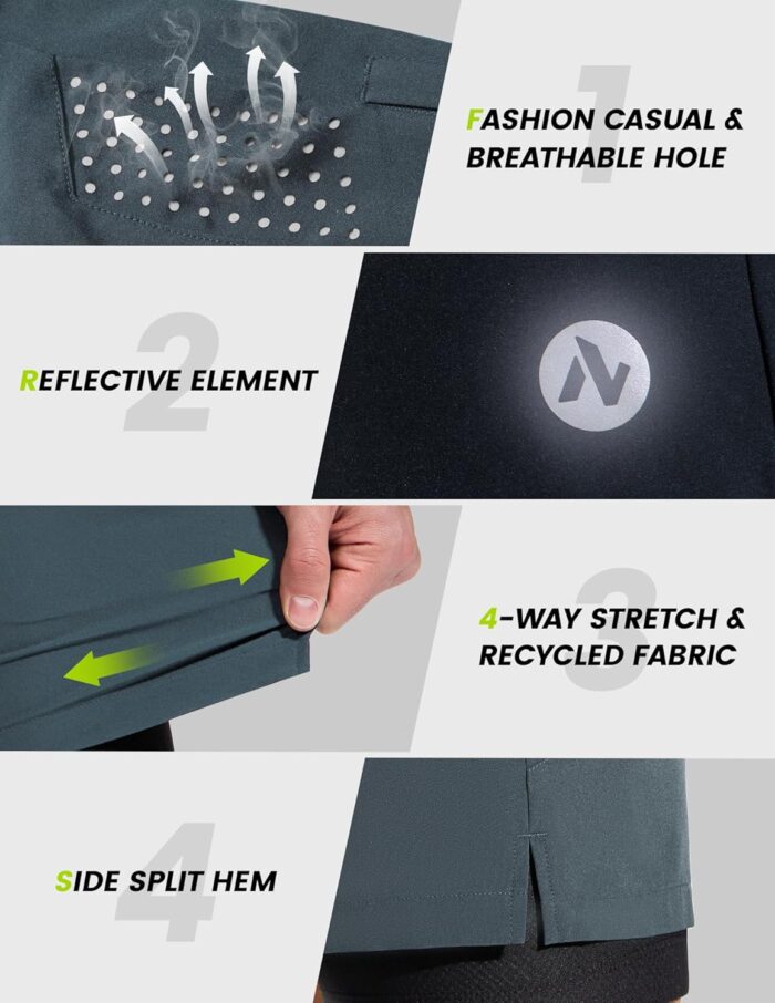 Men's Mountain Bike Shorts 4D Padded Cycling Bicycle Biker Riding Loose-fit Gel Padding MTB Shorts Zipper Pockets - Image 5