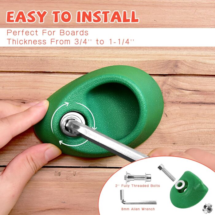 TOPNEW 32 Rock Climbing Holds Multi Size for Kids, Adult Rock Wall Holds Climbing Rock Wall Grips for Indoor and Outdoor Playground Play Set - Includes 2 Inch Mounting Hardware - Image 3