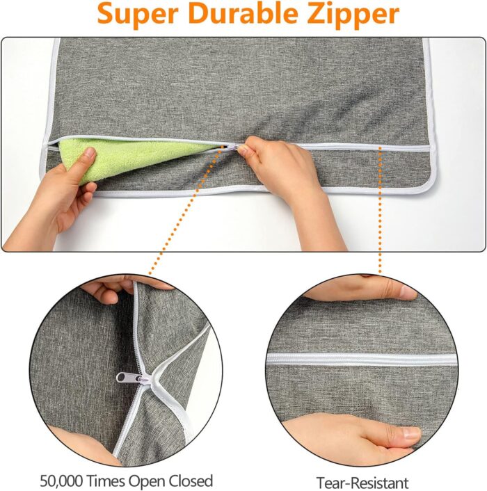 XL Hanging Laundry Hamper, Extra Large Tear-resistance Door Hamper with 2 Types Hooks for Dirty Clothes, Save Bathroom Space Hanging Laundry Bag (36.5x 22 Inch,Grey) - Image 4