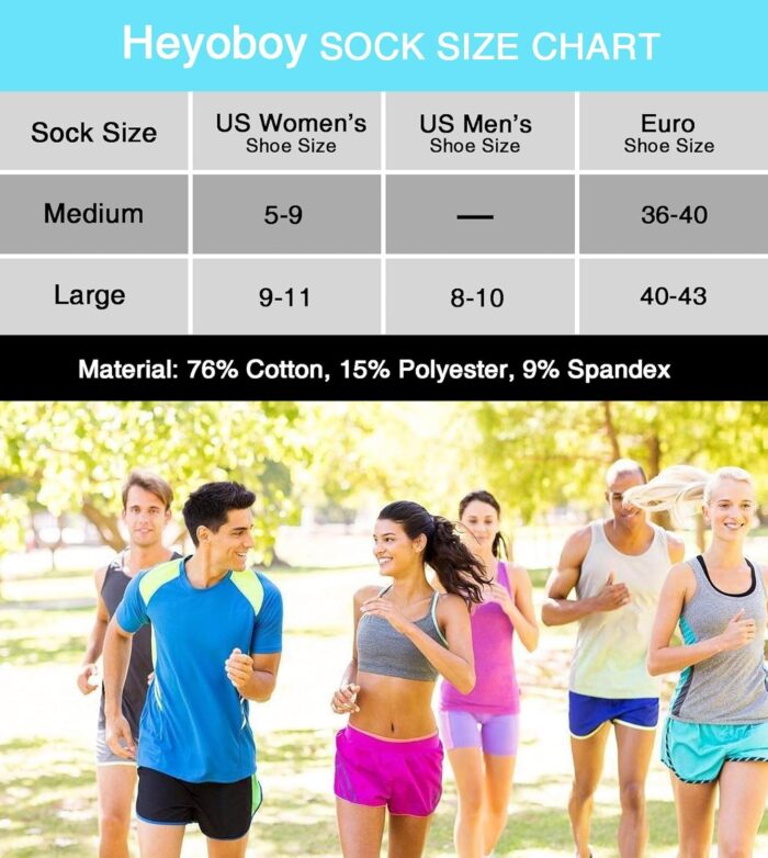 Womens Ankle Anti-blister Thick Cushioned Wicking Odor Resist Athletic Running Socks 5 Pairs - Image 7