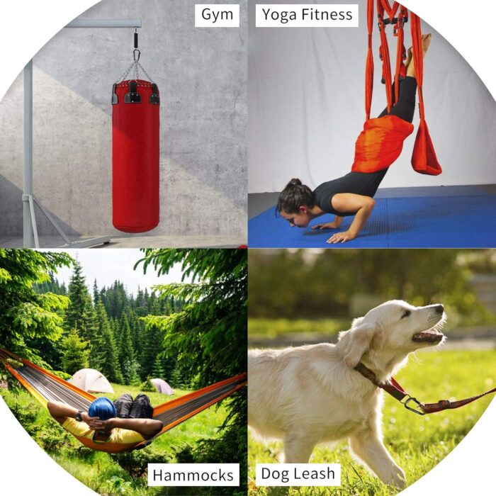 Carabiner Clip, 855lbs,3" Iron Heavy Duty Caribeaners for Hammocks, Camping Accessories,Hiking,Keychains,Outdoors and Gym etc,D Shaped Spring Hook Small Carabiners for Dog Leash,Harness and Key Ring. - Image 6