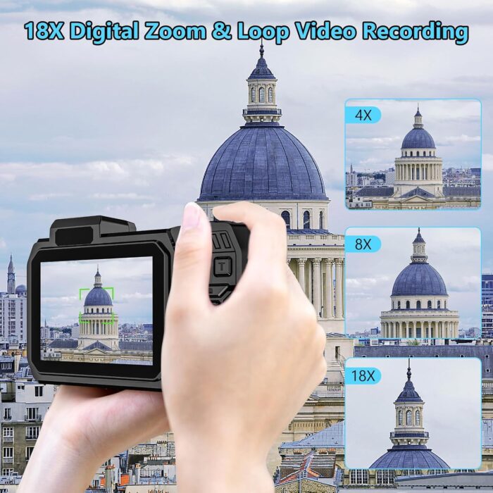 UHD 8K Underwater Camera, 70MP 33FT WiFi Waterproof Digital Camera with 64GB Card, Auto Focus Waterproof Dual-Screen Selfie 2500mAh Battery, 18X Floatable Digital for Snorkeling, Blue - Image 7