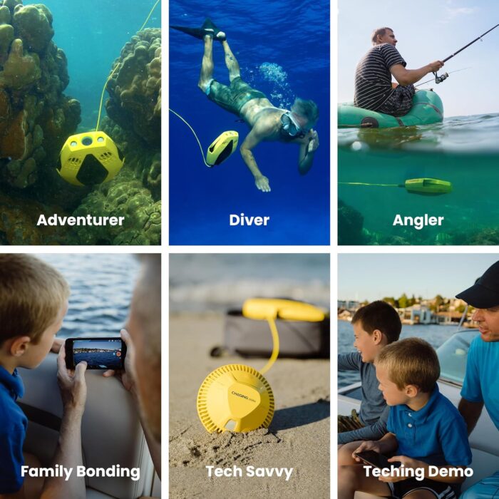 Chasing Dory Underwater Camera, 1080p Full Hd Underwater Photography, Real-time Observation, App and Bluetooth Remote Control, One Click Sharing for Diving, Fishing Photography - Image 6