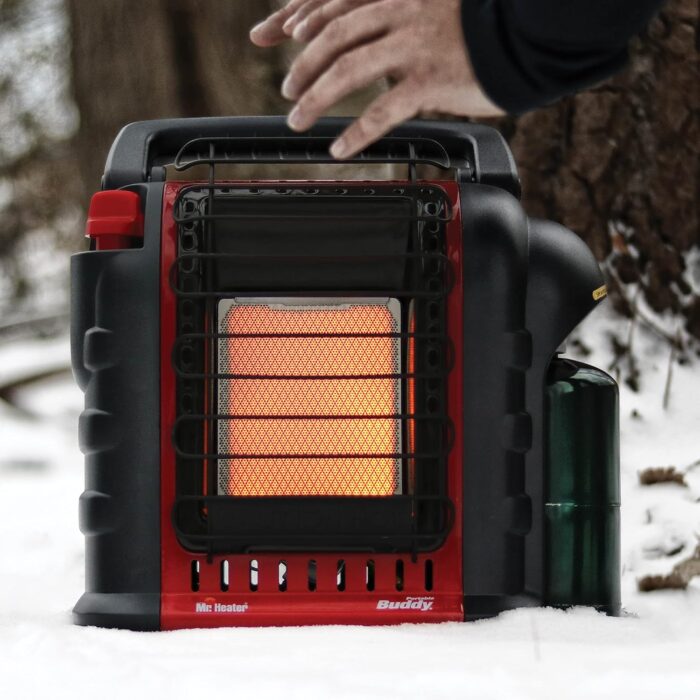 Mr. Heater Portable Buddy Heater MH9BX 4,000-9,000 BTU Indoor-Safe Propane Radiant Heater For Campers, Workshops, Job Sites, Patios & More - Red, Black - Image 8