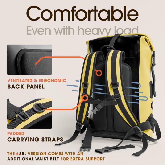 Earth Pak Waterproof Backpack - Heavy Duty Hiking Backpack - Roll-Top Closure Bag - Cushioned Dry Bag Waterproof Phone Case - Image 7