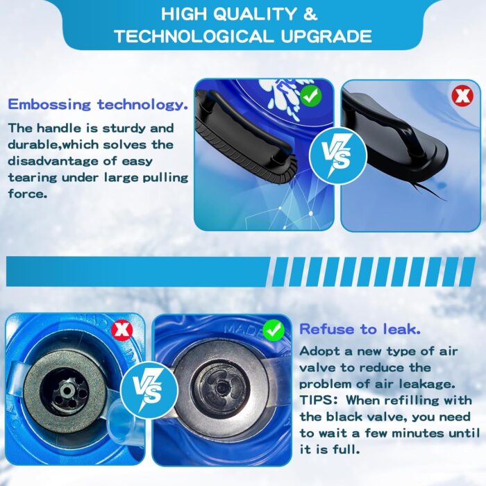 Snow Tube, WOLKEK 40 Inch 2Pack / 47 Inch 1Pack Snow Sled for Kids and Adult, Thickened Heavy Duty Hard Bottom Sleds for Snow with Handles, Winter Toys for Outdoor Sledding Snow Tube Sports - Image 5
