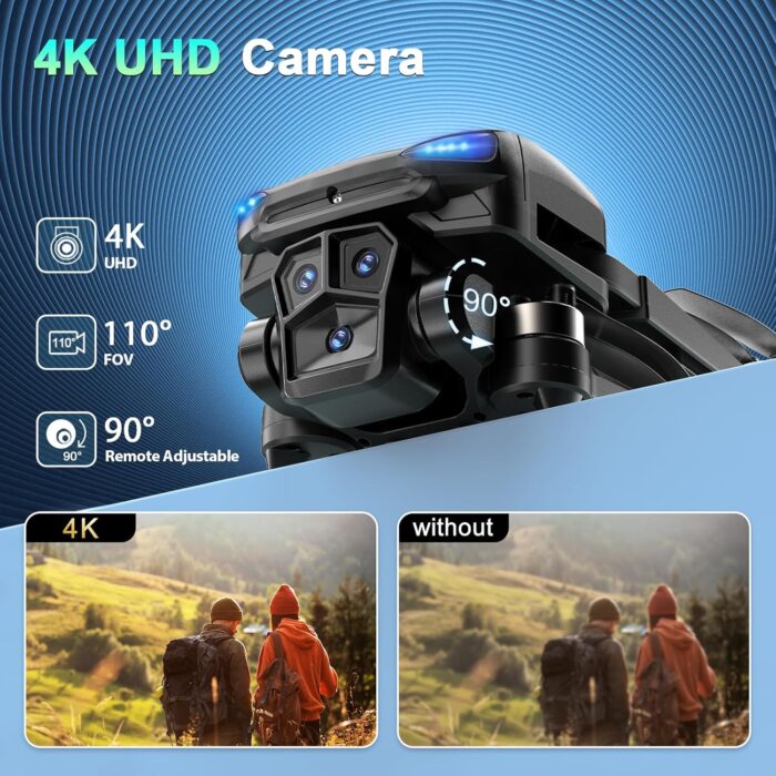 GPS Drone with 4K Camera Adults, LCD Screen Controller, SD Card, Brushless Motor, FPV Quadcopter with Long Control Range, 60 Mins Flight, Auto Return to Home, Headless Mode, Beginner Gift - Image 3