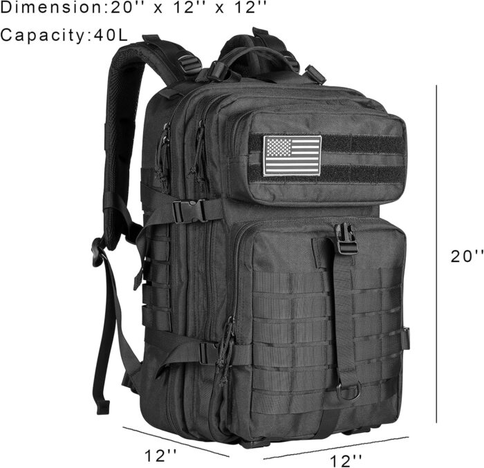 Himal Outdoors Military Tactical Backpack - Large Army 3 Day Assault Pack Molle Bag Rucksack,40L - Image 2