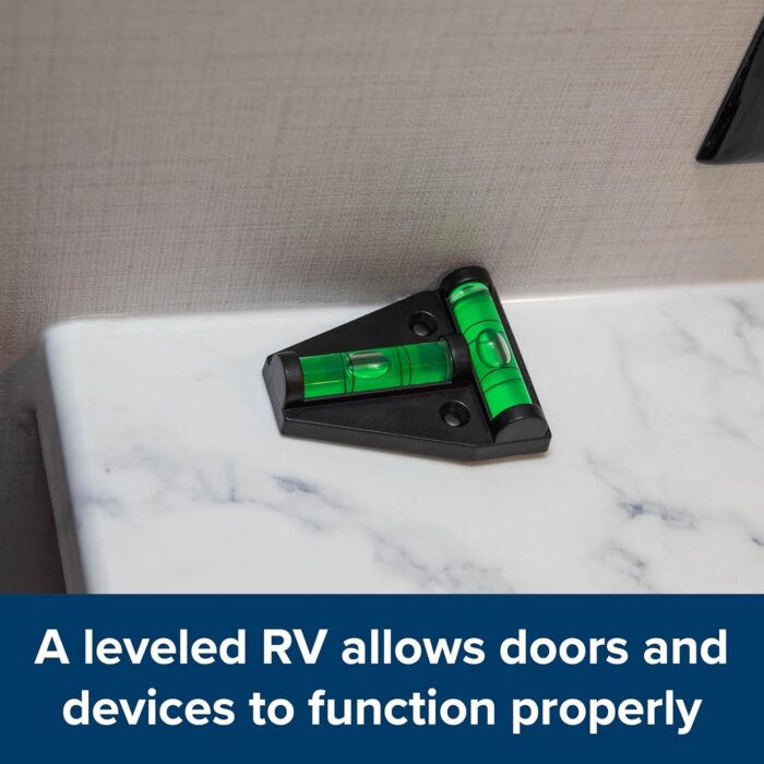 Camco Camper/RV T Level - Features Front to Back/Side to Side RV Leveling - Easy Install w/Screws or Adhesive Tape - Measures 1.625” x 2.25” x 0.56” (25543) - Image 3