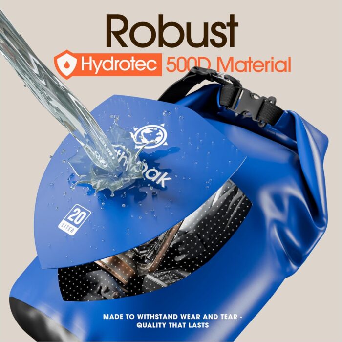 Earth Pak Waterproof Dry Bag - Roll Top Waterproof Backpack Sack Keeps Gear Dry for Kayak with Waterproof Phone Case - Image 4