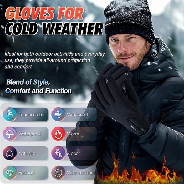 Fashion Warm Winter Gloves for Cold Weather Glove for Men and Women - Thermal, Touchscreen, Waterproof - Image 2