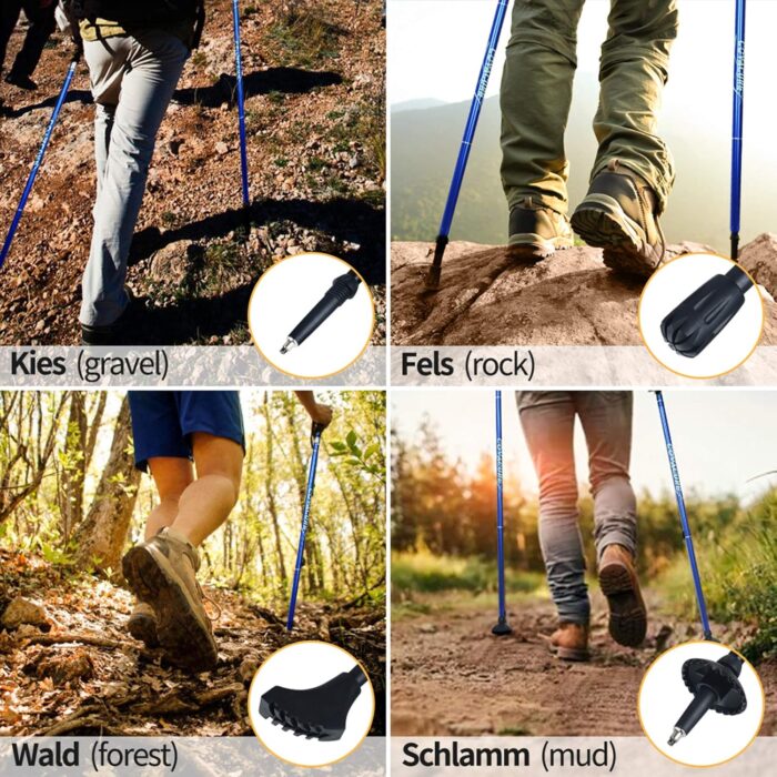 Covacure Trekking Poles Collapsible Hiking Poles - Aluminum Alloy 7075 Trekking Sticks with Quick Lock System, Telescopic, Collapsible, Ultralight for Hiking, Camping - Image 6