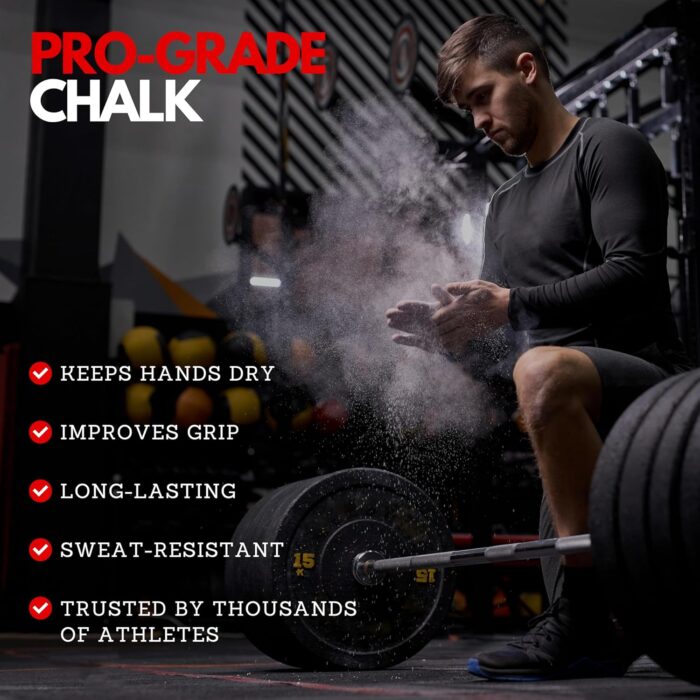 SURVIVOR Gym Chalk - Climbing Chalk, Lifting Chalk, Gymnastics Chalk - Pure Magnesium Carbonate Hand Chalk Powder, Weightlifting Chalk Gym - Rock Climbing Chalk for Weights - Image 3