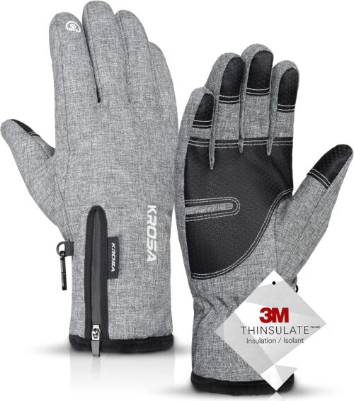 -10℉ Winter Gloves Men Women & Kids, 5-Layer Waterproof Gloves for Cold Weather, Snow Ski Gloves with 10 Touchscreen Fingers