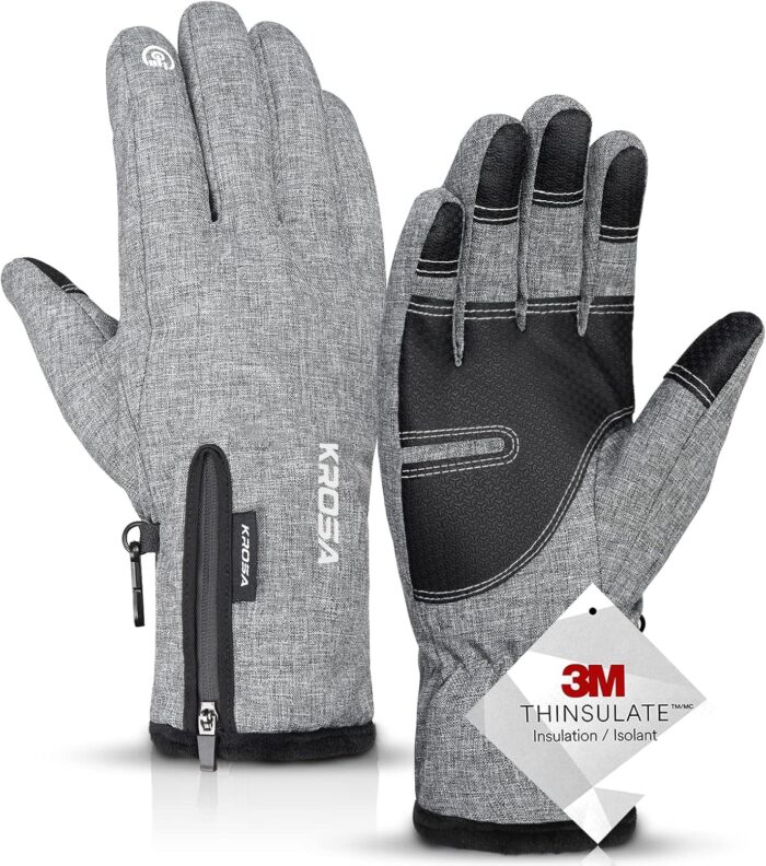-10℉ Winter Gloves Men Women & Kids, 5-Layer Waterproof Gloves for Cold Weather, Snow Ski Gloves with 10 Touchscreen Fingers