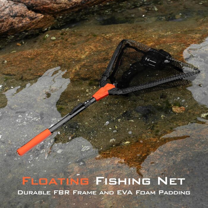 KastKing Pontus Fishing Net, Foldable & Lightweight Landing Net with Built in Length Scale, Strength Aluminum Handle, Fishing Gear and Gift for Men - Image 4