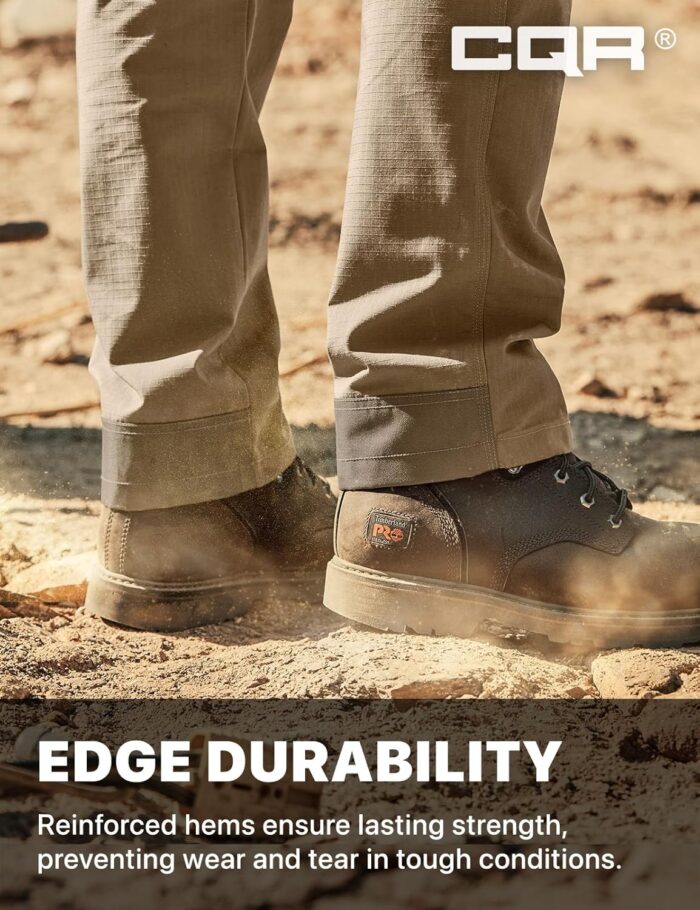 CQR Men's Quick Dry Work Pants, Water Resistant Outdoor Tactical Pants, Lightweight Stretch Cargo Hiking Pants - Image 6