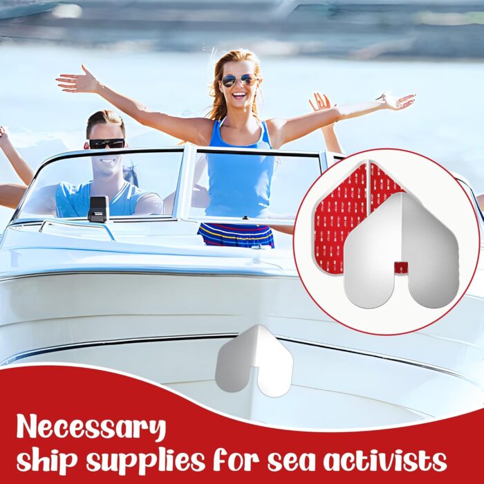 DECOHS 2 Pcs Bow Guard for Boats- Stainless Steel Boat Bow Protector Notched- Bow Keel Guard with Adhesive for Protection Boats Ships from Wear and Scratches - Image 5