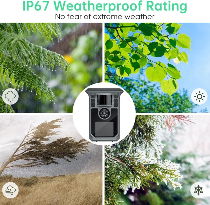 Trail Camera 4K 64MP WiFi Solar Game Camera, 5000mAh Forever Power, 64GB Memory Card and Ip67 Waterproof Night Vision Trail Cam for Outdoor Wildlife Detection, Monitoring Trail Cameras - Image 8