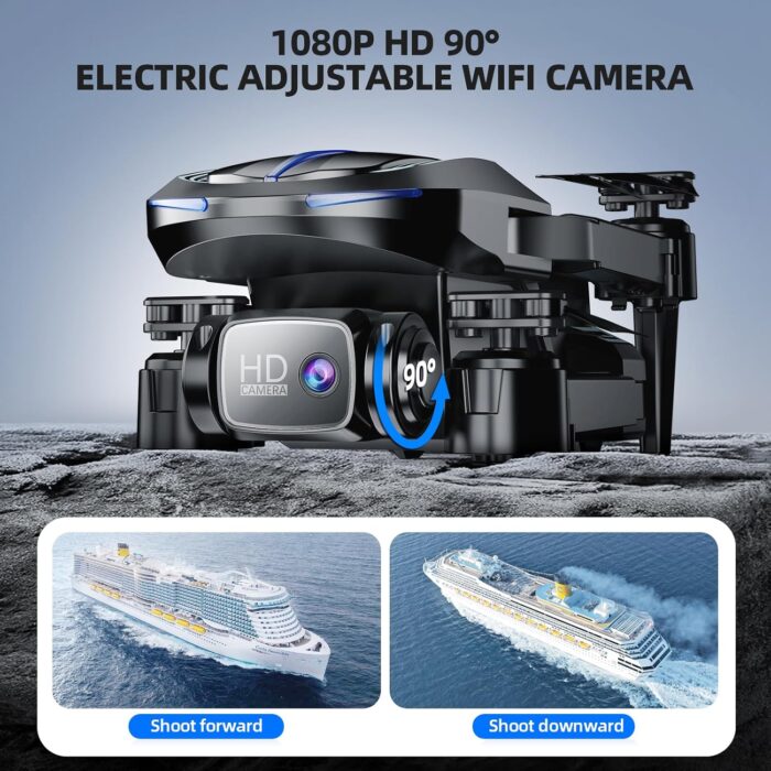 Drone with Camera 1080P HD FPV Foldable Mini Drone for Beginners Kids Adults, Drone with One Key Take Off/Landing, Gesture Selfie, Altitude Hold, 3D Flip, Easy to Fly, 2 Batteries, Toys for Boys Girls - Image 5