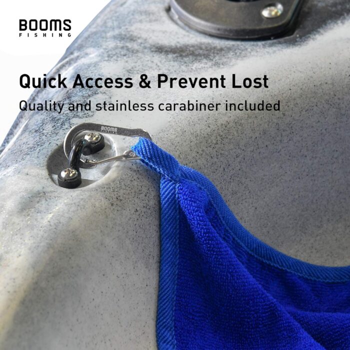 Booms Fishing B0T Microfiber Fishing Towel with Clip, 3 Pack Blue - Image 5