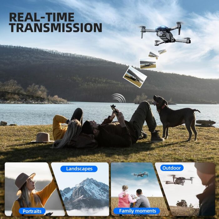 Drone with Camera 1080P HD FPV Foldable Mini Drone for Beginners Kids Adults, Drone with One Key Take Off/Landing, Gesture Selfie, Altitude Hold, 3D Flip, Easy to Fly, 2 Batteries, Toys for Boys Girls - Image 3