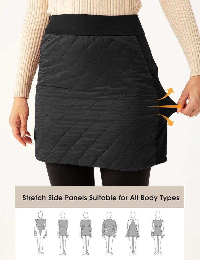 FitsT4 Sports Women's 18" Quilted Winter Skirts Puffer Skorts with Full Zipper Insulated Hiking Trekking Snow Ski - Image 5